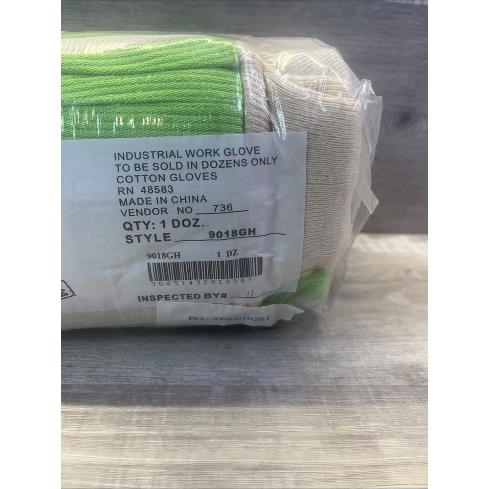 MCR Safety 12 Pack Double Palm Work Gloves Cotton Canvas Green Garden New In Pk - Picture 9 of 9